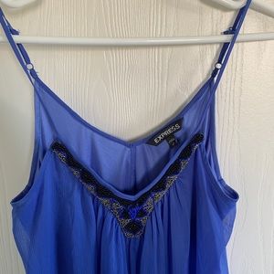 Express Royal Blue Beaded Dress